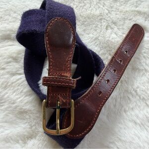 Vintage Indigo Purple Belt Leather Brass Buckle S/M Equestrian